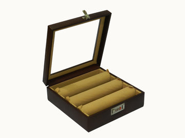 Bangle Box 3 Road Premium Quality Leather Brown Box