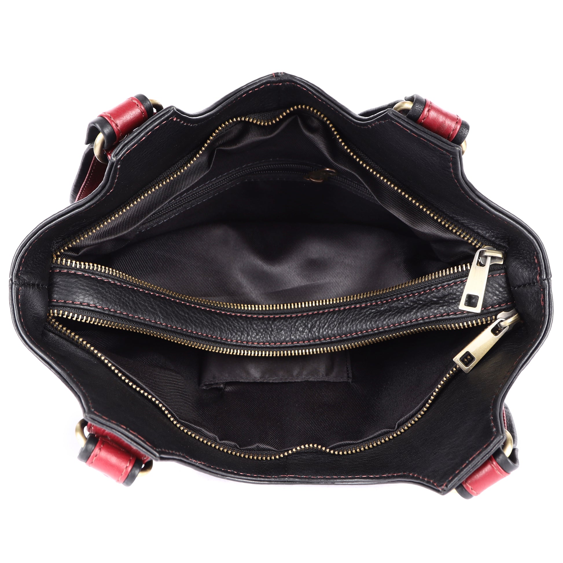 black and red carry bag for women,