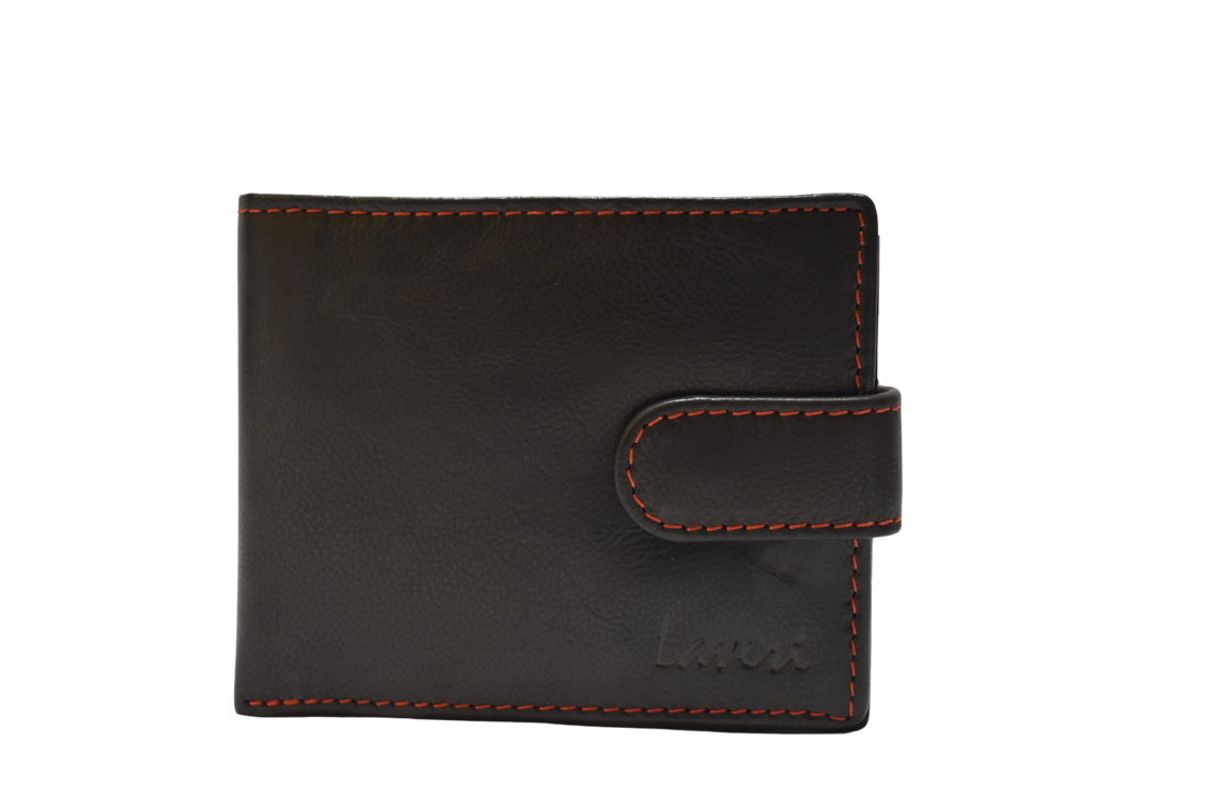 Laveri Leather Multicolor Designer Wallet Black/Red #753CL