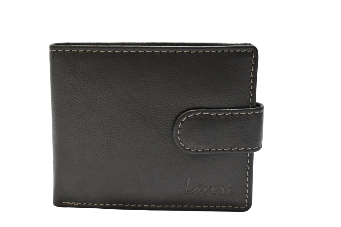 Laveri Leather Designer Multicolor Mens Wallet Black/Grey #753CL