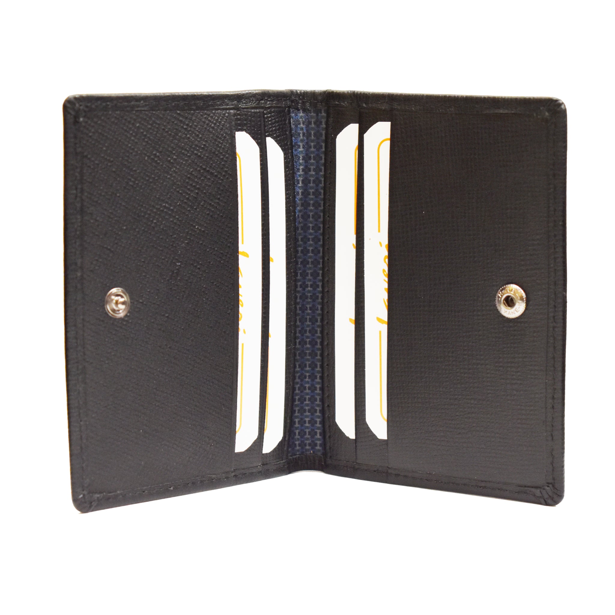 Laveri Genuine Leather Designer Credit Card Holder #1508NL Black Safiano