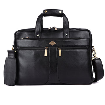 Laveri® Genuine Leather Laptop Messenger bag #2816 Black
