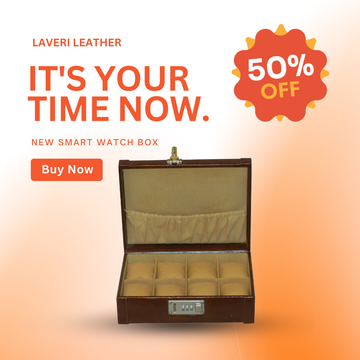 Premium Quality Faux Leather  8 Watch Case in Brown