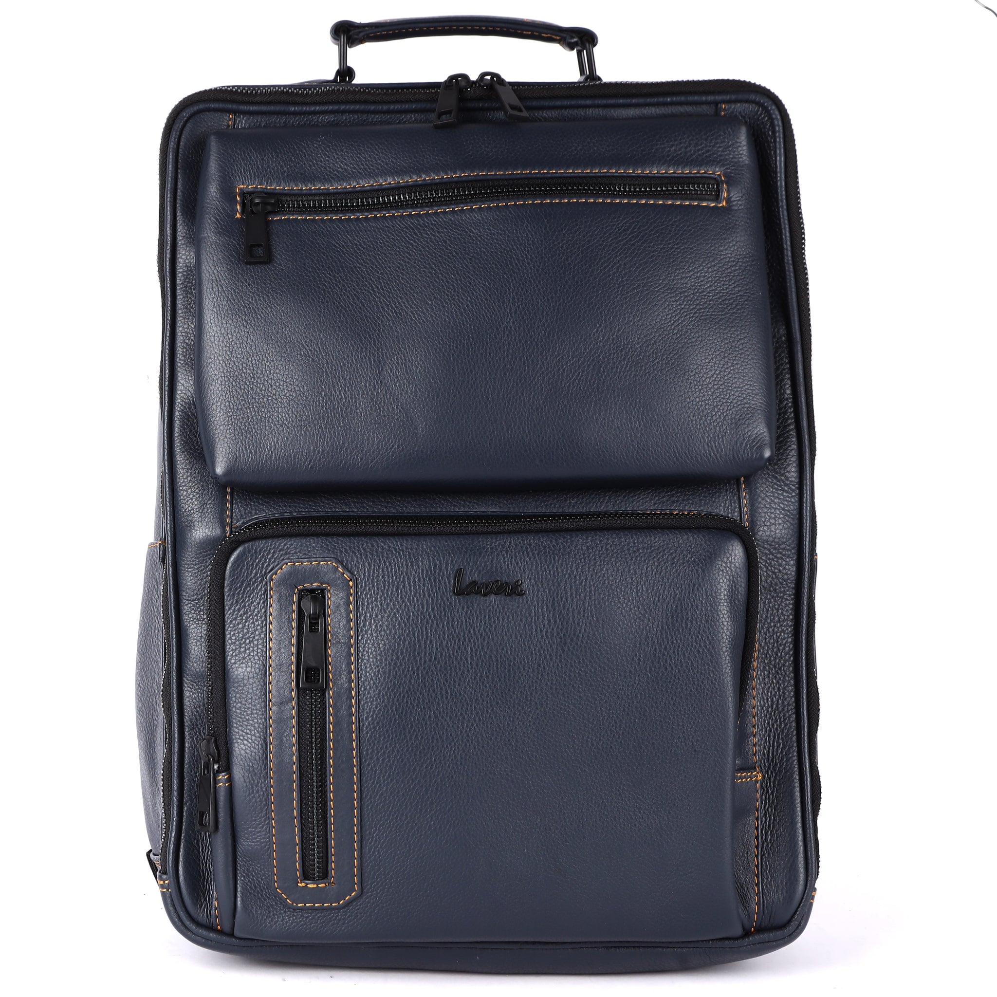 Laveri® Genuine Leather Travel Back Pack bag #2832 Blue