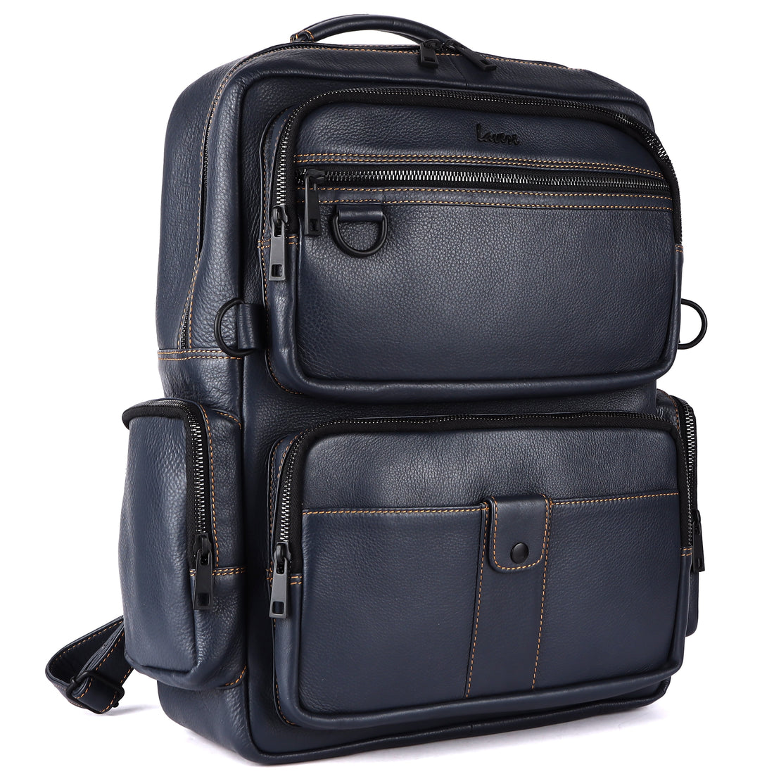 Laveri® Genuine Leather Travel Back Pack bag #2831 Blue
