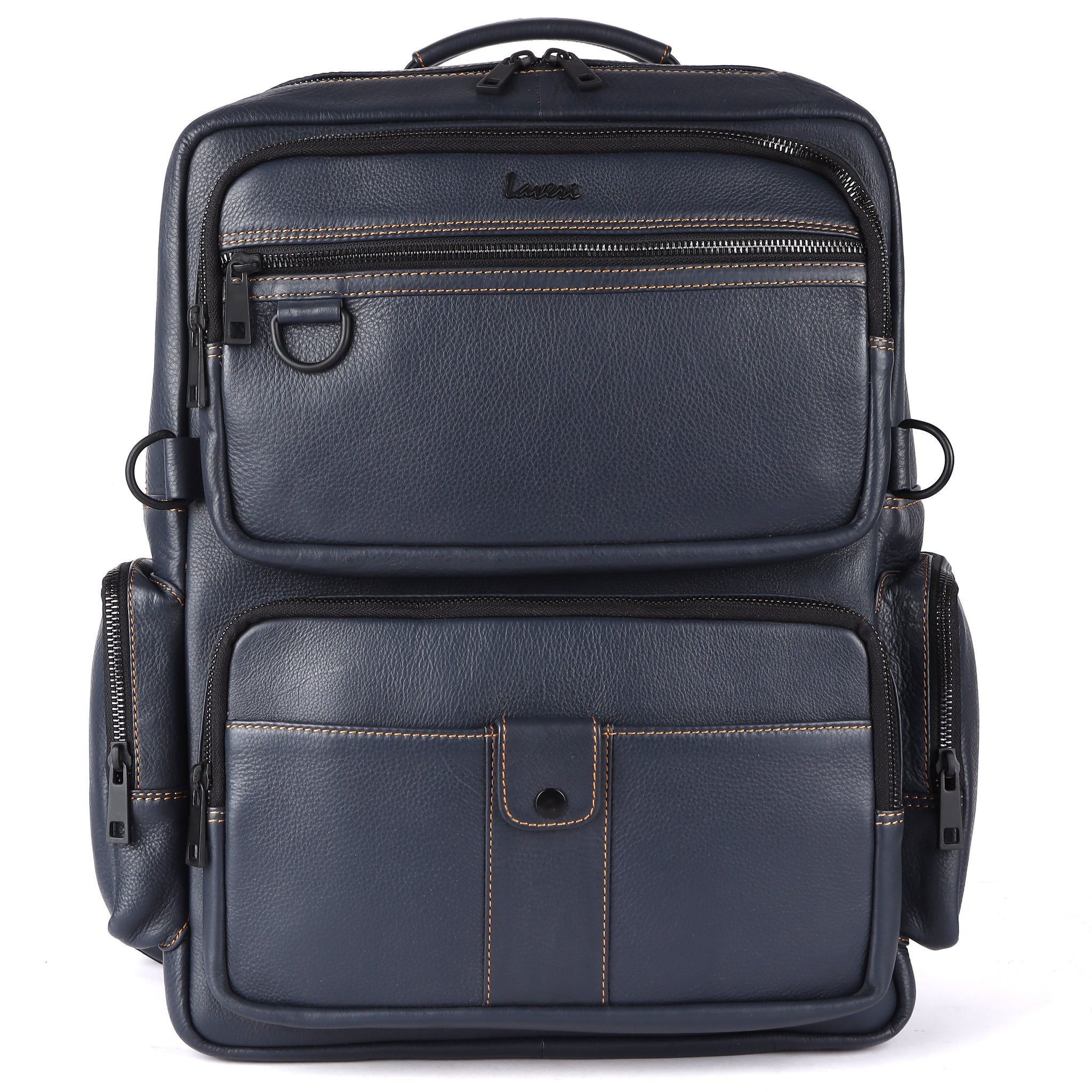 Laveri® Genuine Leather Travel Back Pack bag #2831 Blue