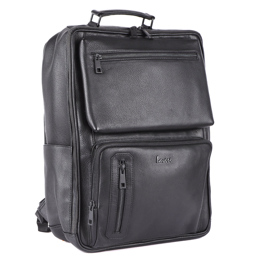 Laveri® Genuine Leather Travel Back Pack bag #2832 Black