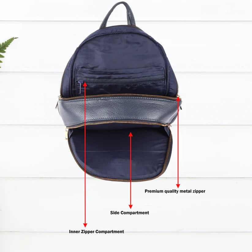 Ultra Light Premium Leather Backpack #2840 Blue